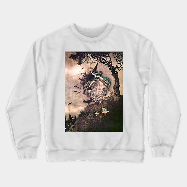 The Little Witch - Ida Rentoul Outhwaite Crewneck Sweatshirt by forgottenbeauty